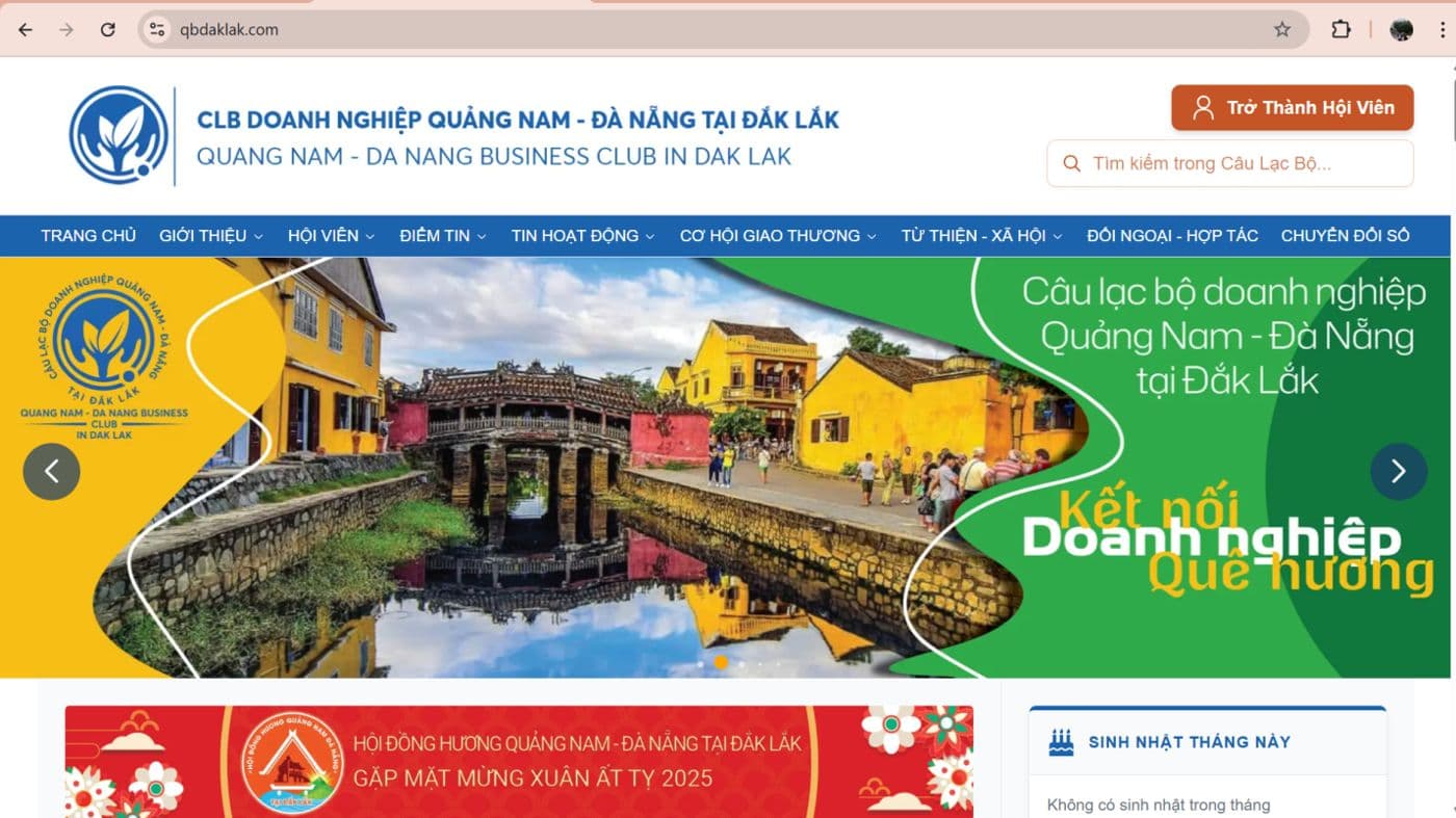 Website CLB Doanh nghiệp Quảng Nam – Đà Nẵng tại Đắk Lắk